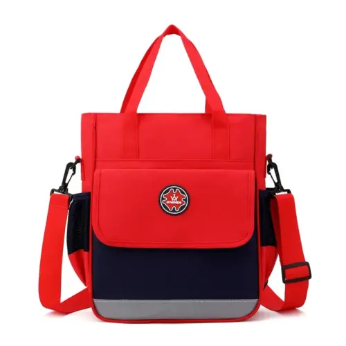 Kids' Multi-Functional Tutoring & Art Tote Bag - Durable Oxford Shoulder & Handbag for Primary School (Red)
