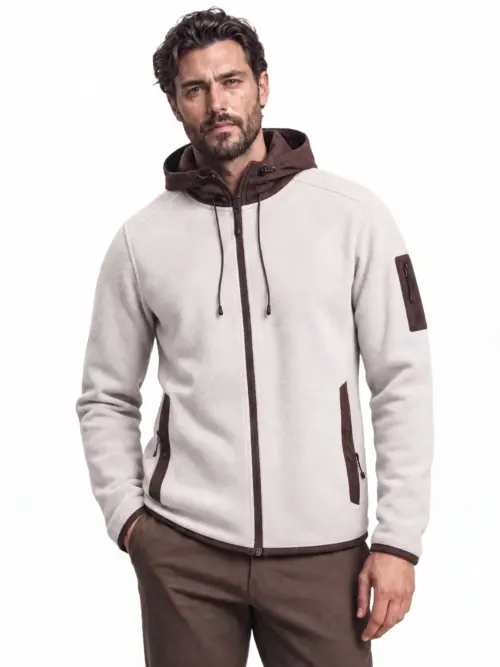 Men's Winter Suede Patchwork Fleece Sweatshirt Jacket - Thick Warm Casual Outerwear