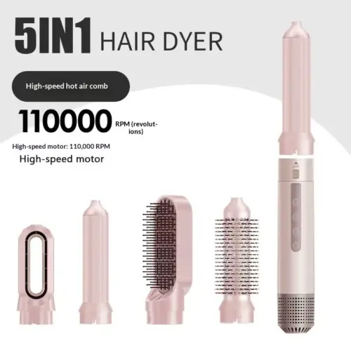 6-in-1 Negative Ion Hot Air Hair Styler & Dryer Brush – 1200W Graphene Fast-Heating Multi-Styler