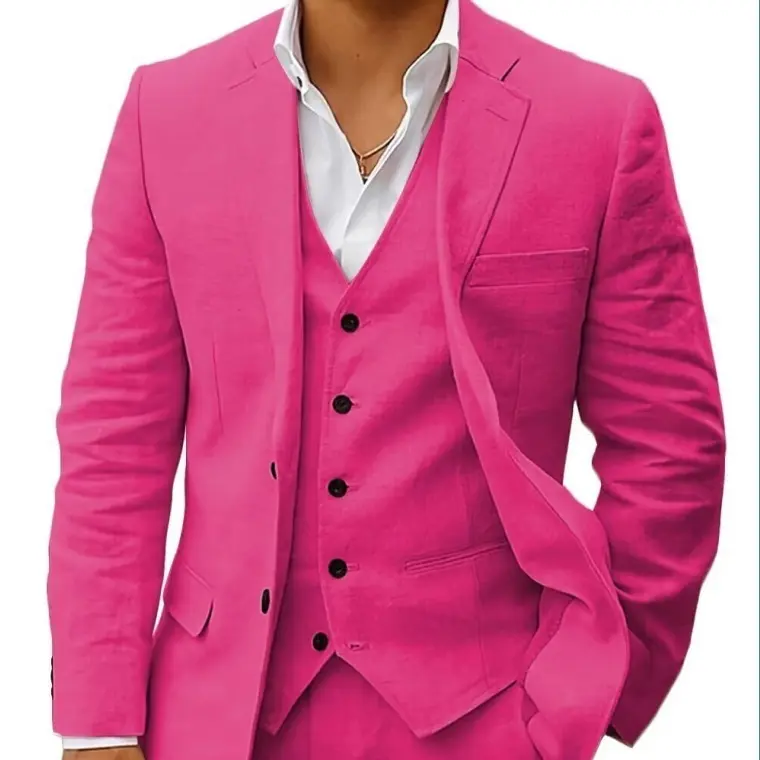 Men's 3-Piece Slim Fit Suit Set - Modern Tailored Jacket, Vest & Trousers