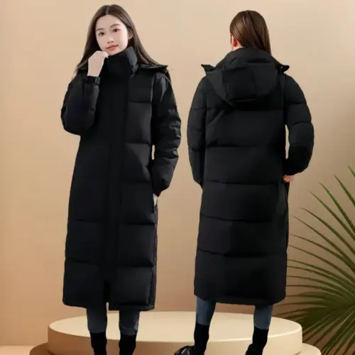 Women's Casual Padded Winter Jacket – Lightweight Warm Quilted Puffer Coat in Classic Black