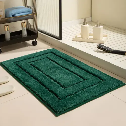 Modern Geometric Zigzag Bath Mat – Ultra-Soft Jacquard Flocked Doorway Rug & Household Accent Carpet