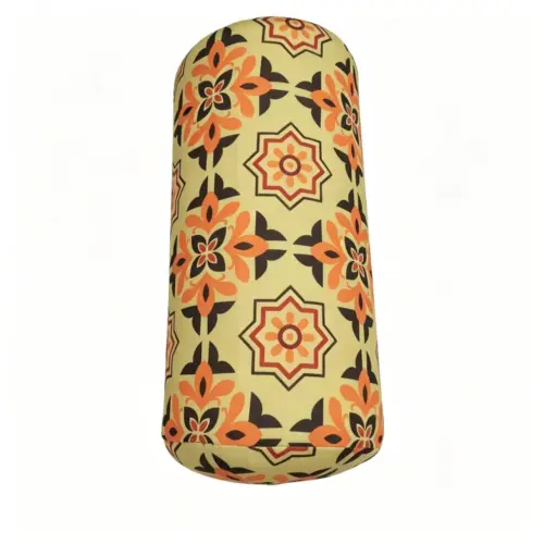 Moroccan Geometric Memory Foam Bolster Pillow – Ergonomic Cylinder Neck Roll & Lumbar Support Cushion