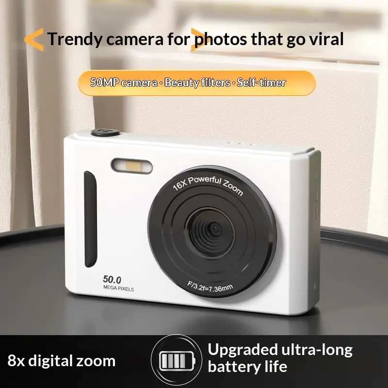 Compact HD Digital Camera for Students – Portable Vintage CCD Point-and-Shoot Camera