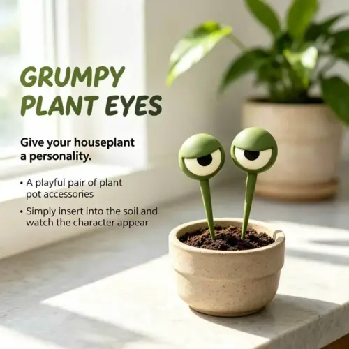 Quirky 3D-Printed Eye Flower Pot Set (2-Pack) – Modern Minimalist Desktop Planter & Whimsical Decor Sculpture