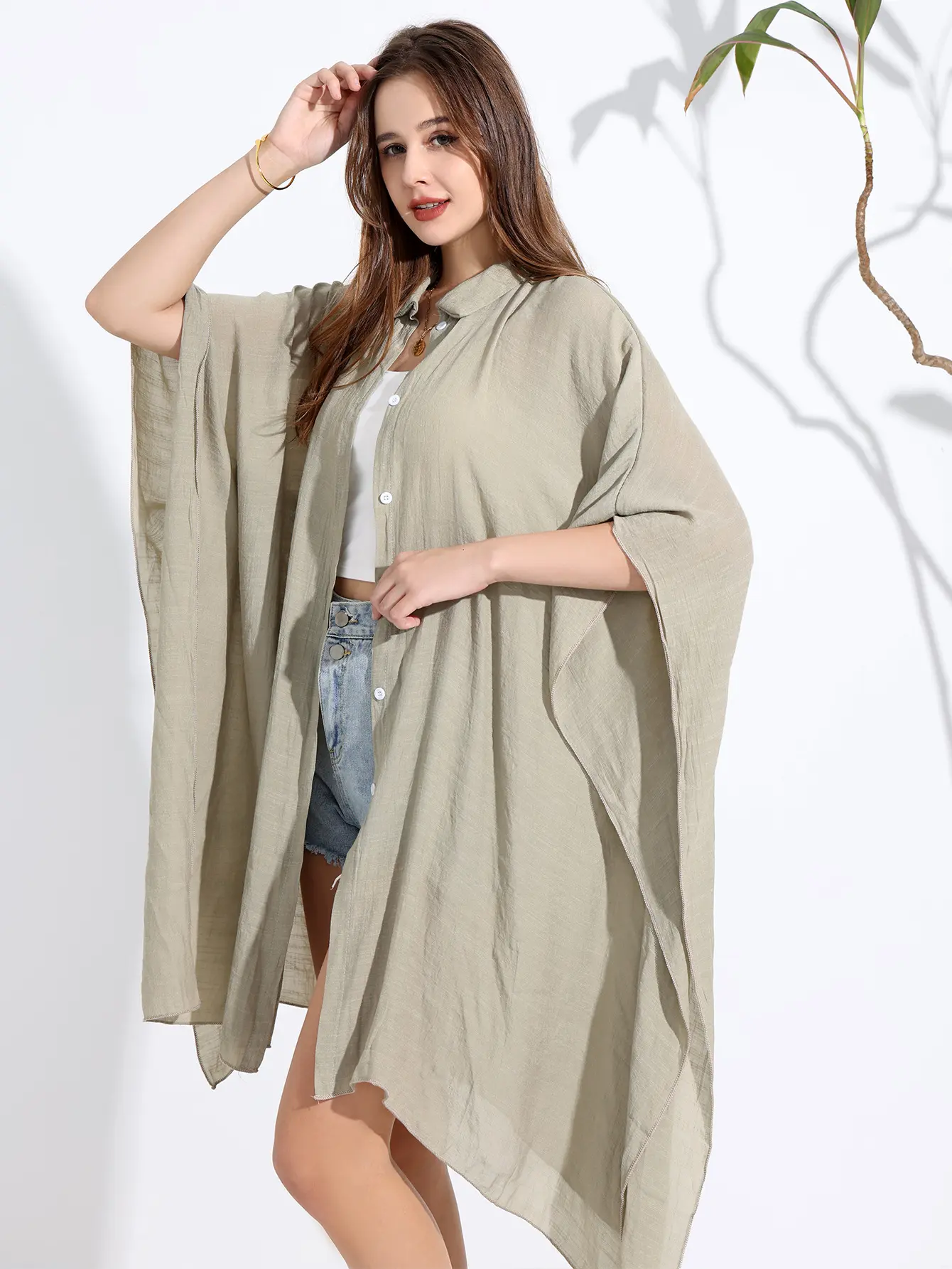 Women's Lightweight Beach Bikini Cover-Up – Loose & Breathable Sun Protection Swimwear Outerwear