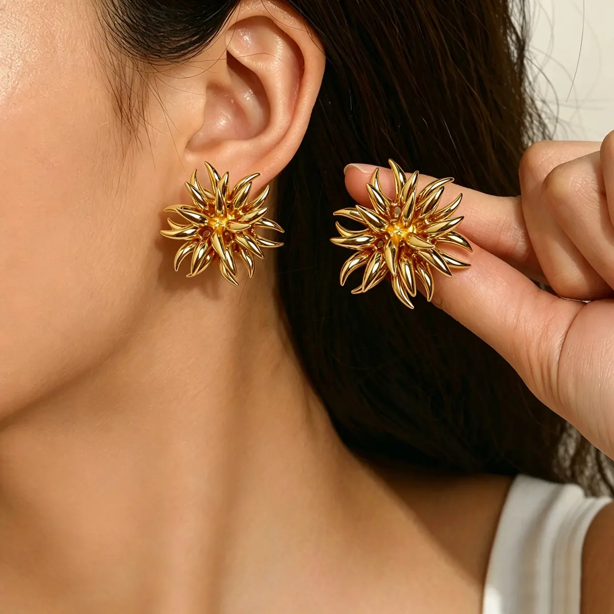 Edgy Thorn Motif Statement Earrings – High-End Designer Light Luxury Jewelry for Women