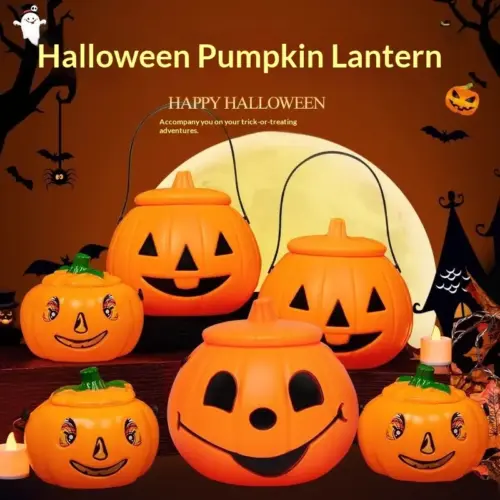 Light-Up Halloween Pumpkin Candy Bucket – Trick-or-Treat Pail & Jack-o'-Lantern Basket for Kids
