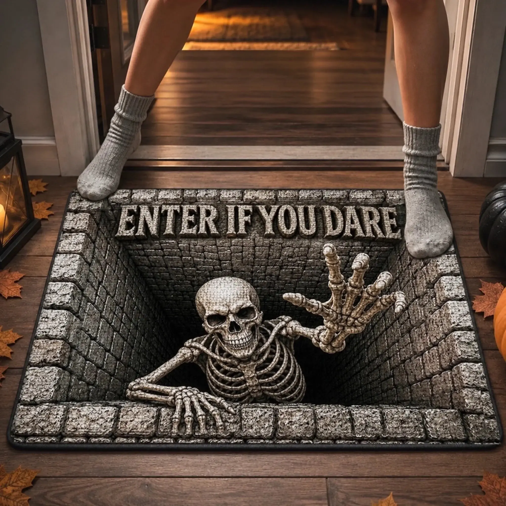 Personalized Halloween Decorative Welcome Mat – Custom Indoor Floor Rug & Seasonal Home Accent