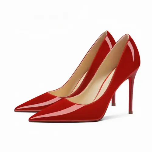 Women's Luxury Red Sheepskin Stiletto Heels - 12cm Super High Heel Pumps