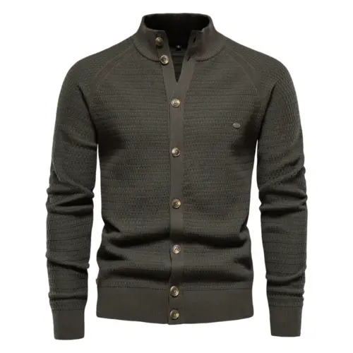 Men's Premium Knit Cardigan Sweater - Classic Business Casual Autumn & Winter Jacket