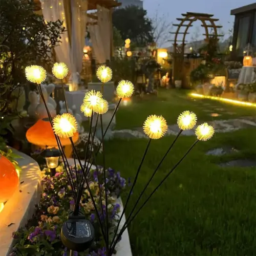 Solar-Powered Outdoor Garden Stake Lights – Waterproof Warm White Pathway & Courtyard Landscape Lighting