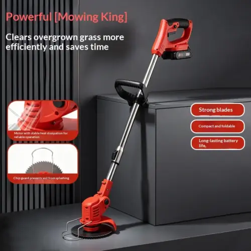 Compact 21V Cordless Electric Lawn Mower – Lightweight Household Grass Trimmer (8000 RPM)