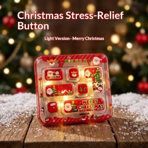 Light-Up 7-Key Fidget Button Keychain – Satisfying Stress Relief Clicker & Backpack Pendant