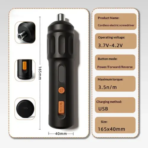 26-Piece Cordless Electric Screwdriver Set – Rechargeable Lithium Power Drill & Handheld Screwdriver Kit for Home DIY