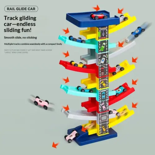 Multi-Layer Ramp Racer Car Track Toy Set - Interactive Educational Gravity Racetrack for Toddlers & Kids