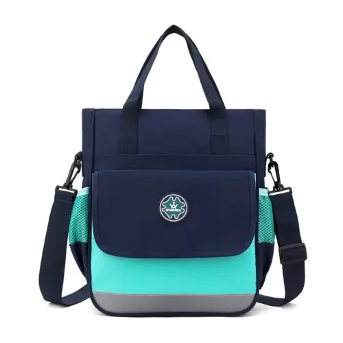 Kids Versatile Tutoring & Art Tote Bag - Durable Oxford Cloth Shoulder & Handbag for Primary School Students (Blue)