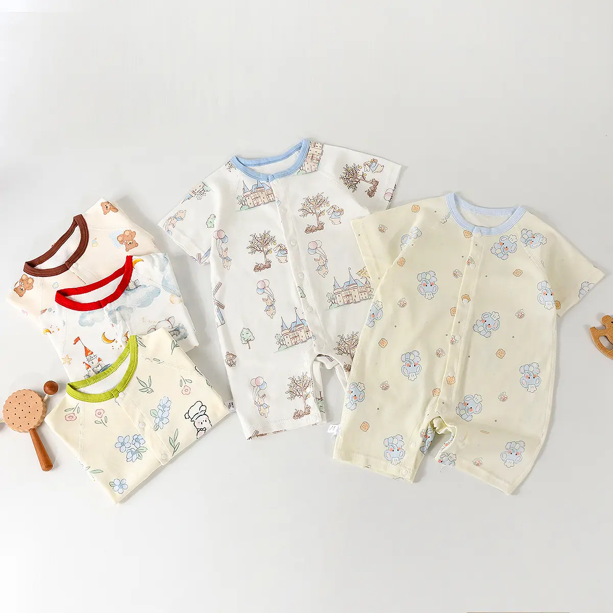 Ultra-Soft 100% Pure Cotton Newborn Romper – Unisex Cartoon Baby Bodysuit Loungewear