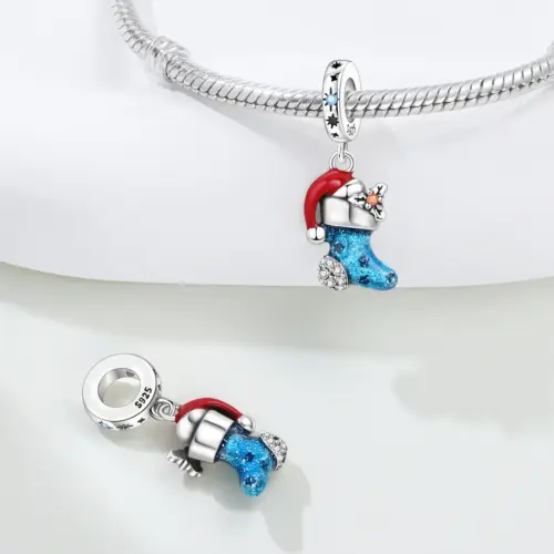 Festive Christmas Charms for DIY Jewelry Making – Santa Claus, Snowman & Tree Bracelet Pendants