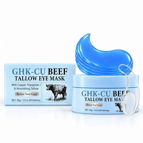Blue Copper Peptide & Beef Tallow Firming Eye Masks (60 Pcs) – Anti-Aging Under-Eye Patches for Dark Circles and Puffiness