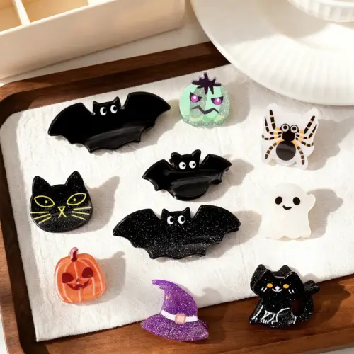 Cute & Spooky Halloween Hair Clips for Women – Festive Pumpkin, Ghost, Spider, Bat & Witch Hat Hair Accessories