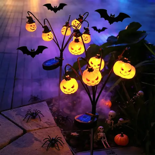 Solar-Powered Halloween Pathway Lights – Outdoor Waterproof LED Pumpkin & Ghost Ground Stake Decor for Garden, Lawn & Patio