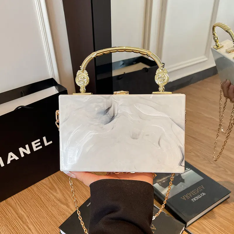 Chic Acrylic Chain Crossbody Bag for Women – Elegant Candy Color Evening Clutch & Shoulder Bag