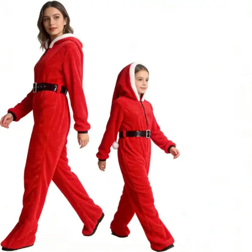 Cozy Flannel Long-Sleeve Loungewear Onesie – Ultra-Soft Casual Jumpsuit for Women