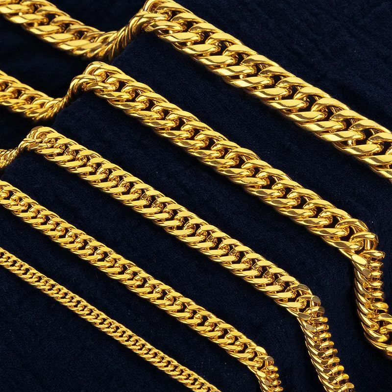 Heavy-Duty Gold Cuban Link Chain Necklace – Bold Tarnish-Resistant Curb Chain for Men & Women
