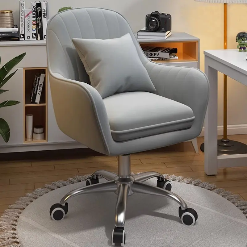 Modern Nordic Swivel Desk Chair – Adjustable Fabric Task Chair for Bedroom, Dorm & Home Office