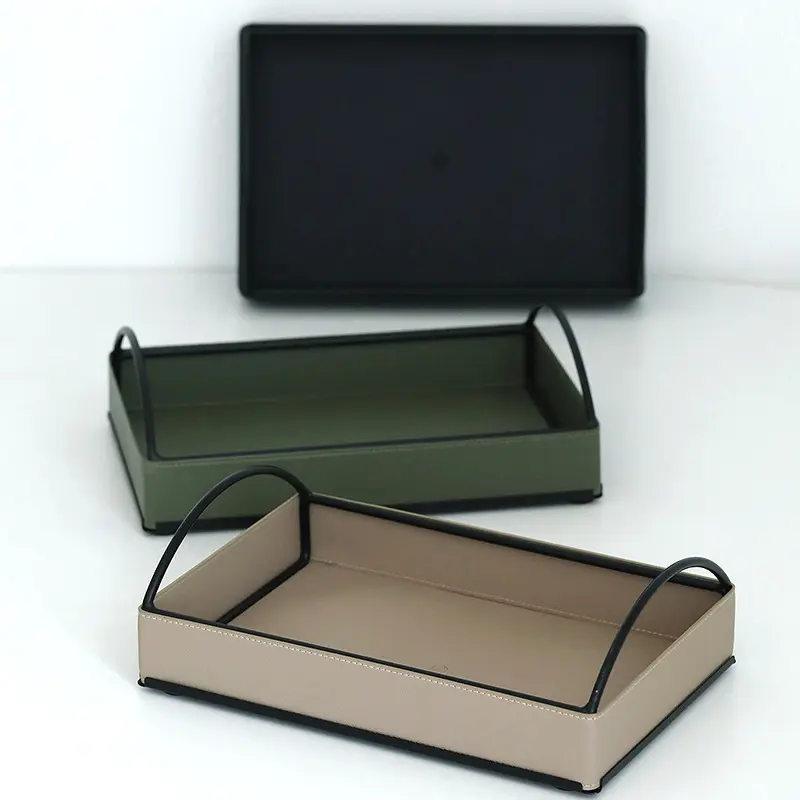 Modern Minimalist Iron Desktop Organizer Tray – Multi-Purpose Vanity, Cosmetic & Desk Storage