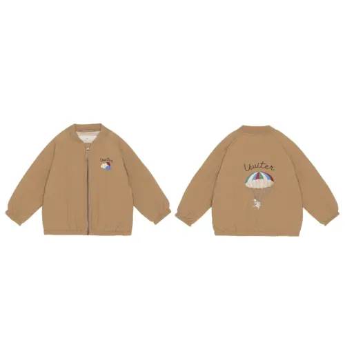 Kids Unisex Windproof Padded Jacket – Warm Autumn Cartoon Embroidered Coat