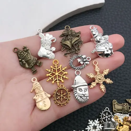 Festive Christmas Charms & Pendants – Premium Zinc Alloy Holiday DIY Jewelry Accessories for Bracelets, Necklaces, and Crafts