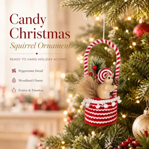 Festive Christmas Candy Basket – Nordic Holiday Treat Holder & Seasonal Tabletop Decor