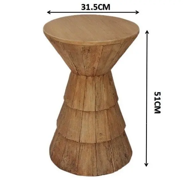 Minimalist Round Synthetic Rattan Side Table with Wheels – Mobile Boho Accent End Table for Living Room