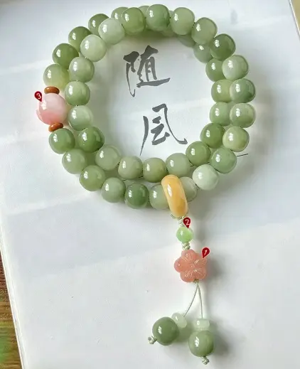 Authentic Bodhi Seed Beaded Bracelet – Handcrafted Spiritual Wrist Mala (9-10mm)