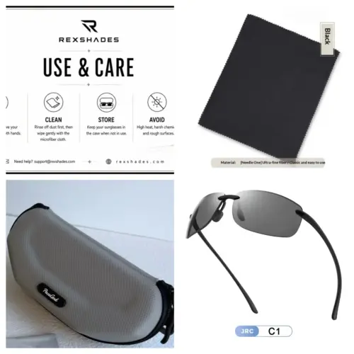 Ultra-Lightweight Frameless Polarized Sunglasses – Sleek Rectangular Shades for Men & Women