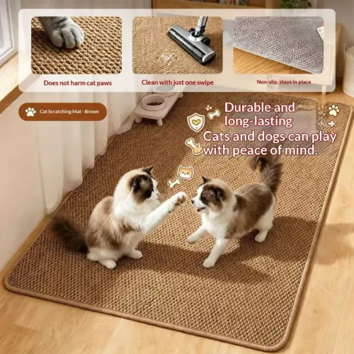 Scratch-Resistant Faux Sisal Pet Floor Mat – Durable, Claw-Proof Modern Area Rug