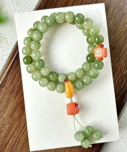 Authentic Bodhi Seed Beaded Bracelet - Spiritually Blessed Meditation Mala (9-10mm)