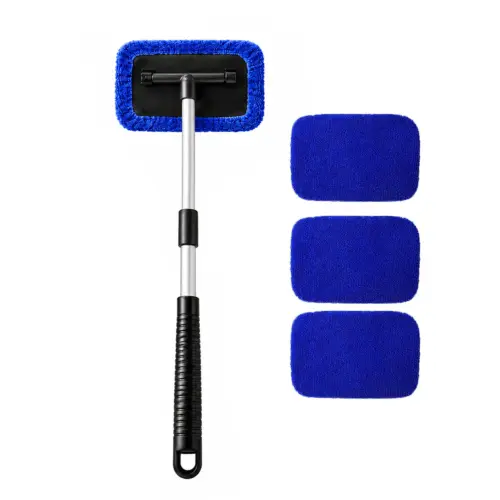 Extendable Windshield Cleaning Tool – Telescopic Automotive Glass Brush with Microfiber Pad