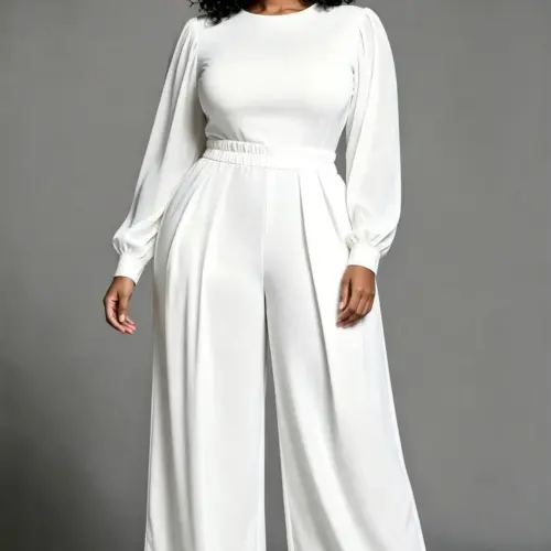 Women's Chic 2-Piece Suit Set – Modern Tailored Blazer and Trousers
