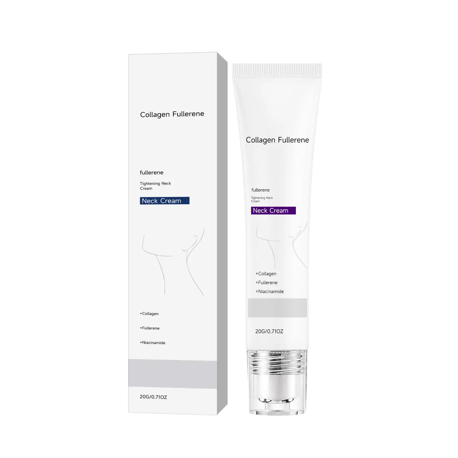 Firming & Moisturizing Neck Cream with Massage Rollerball (20g) - Hydrating & Smoothing Care