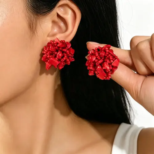 Modern Geometric Interlocking Drop Earrings - Unique Irregular Abstract Statement Jewelry