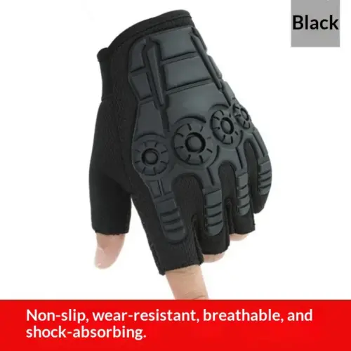 Unisex Tactical Half-Finger Gloves – Non-Slip, Windproof Outdoor & Military Fingerless Gloves