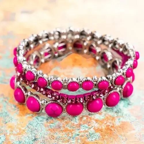 Vintage Bohemian Multi-Layer Bracelet – Turquoise & Sparkling Rhinestone Alloy Cuff Bangle