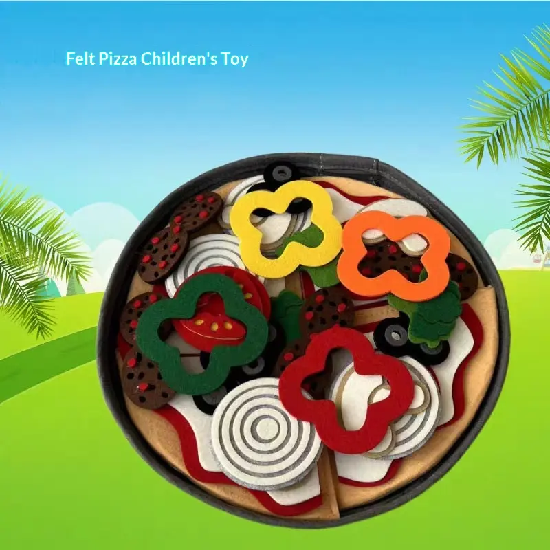Kids Creative Felt Pizza Playset – Educational Pretend Food Toy for Early Childhood Learning