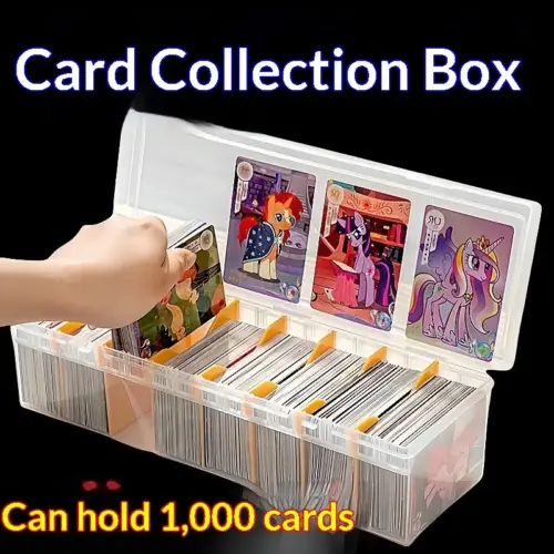 Clear Multi-Compartment Card Storage Box - Durable Plastic Organizer Case for Trading Cards & Accessories