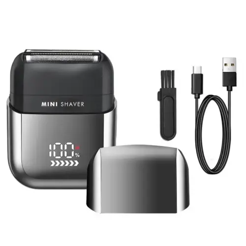 Portable Mini Electric Shaver for Men – Compact Pocket Beard Trimmer with USB-C Fast Charging