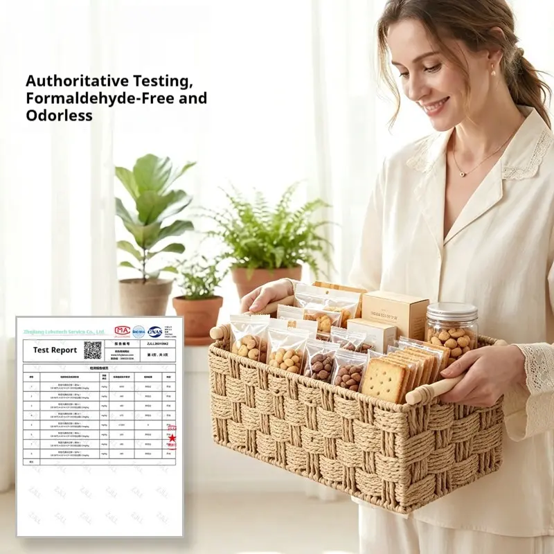 Modern Minimalist Woven Desktop Storage Box – Rectangular Vanity & Cosmetic Organizer