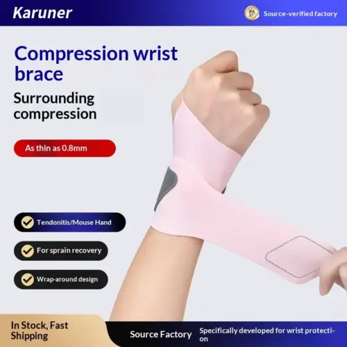Ultra-Thin Sports Wrist Support Band – Breathable Compression Wrist Guard for Fitness, Basketball & Badminton